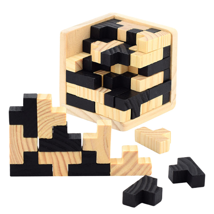 Original 3D Wooden Brain Teaser Puzzle by Sharp Brain Zone. Genius Skills Builder T-Shape Pieces. Educational Toy for Kids and Adults. Gift Desk Puzzles (Original)