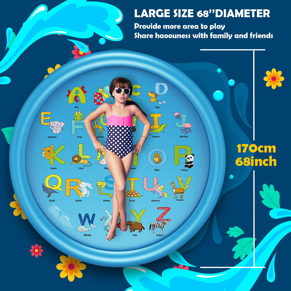 Die neue Stelle 170CM Wasserbrunnenmatte Kinderbrunnenmatte Schwimmspielzeug Rasensprinklerbecken Babysprühbecken