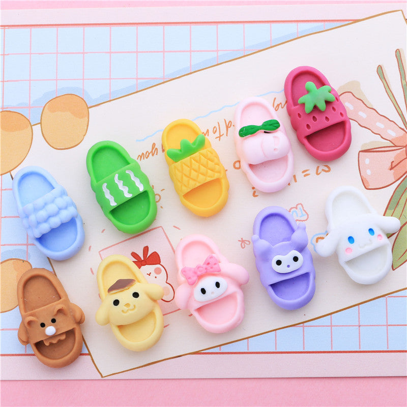 Slipper Charms Kawaii Cute Set Mixed Flatback Making Supplies for DIY Craft Making and Ornament Scrapbooking