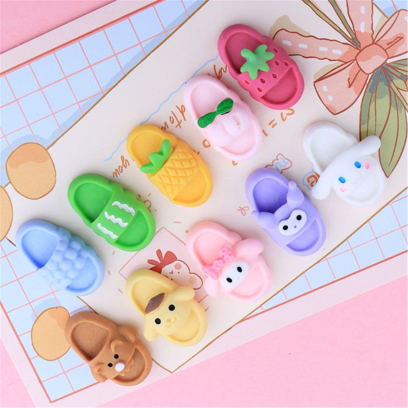 Slipper Charms Kawaii Cute Set Mixed Flatback Making Supplies for DIY Craft Making and Ornament Scrapbooking