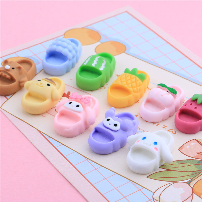 Slipper Charms Kawaii Cute Set Mixed Flatback Making Supplies for DIY Craft Making and Ornament Scrapbooking