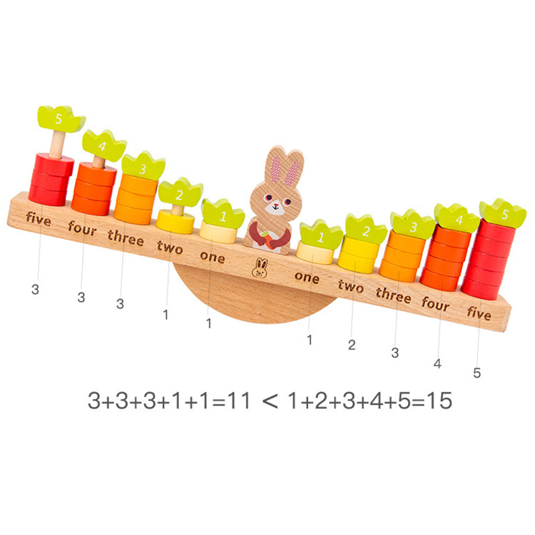 Balance Math Game Rabbit Counting STEM Early Educational Preschool Learning Toys for Kids Girls & Boys Children Kindergarten