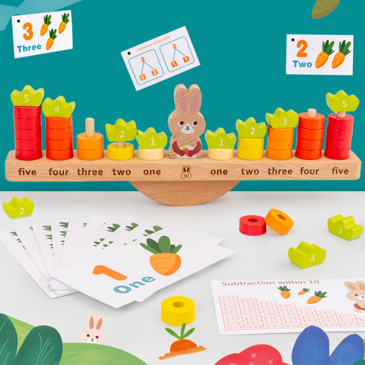 Balance Math Game Rabbit Counting STEM Early Educational Preschool Learning Toys for Kids Girls & Boys Children Kindergarten