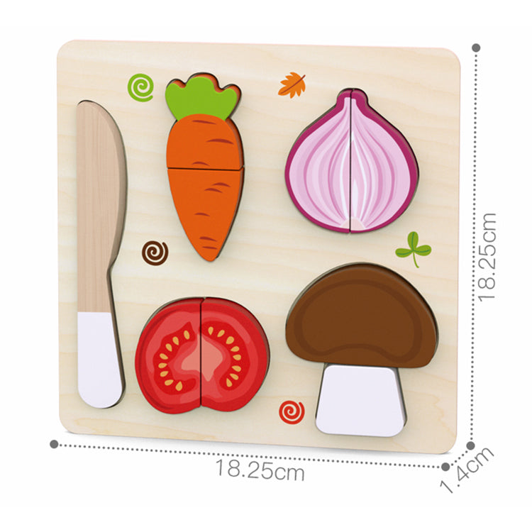 Cutting Play Food Fruits and Vegetables - with Knife and Cutting Board - Pretend Toy Kitchen Accessories Sets for Toddlers and Kids (Just Cutting Food)