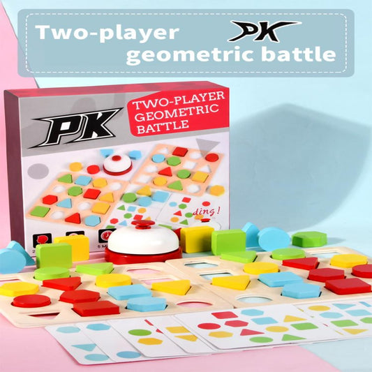 Two-Player Kids Geometric Battle Game Puzzle Toys Shape Color Sorting Matching Peg Puzzle Early Educational Toys