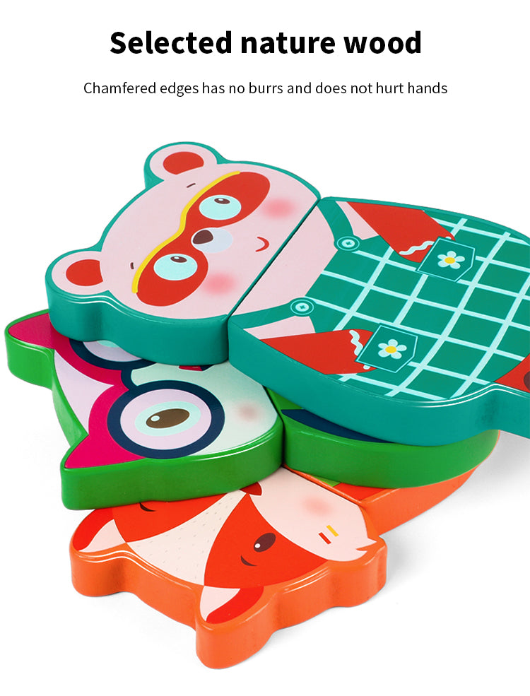 子供マグネット動物パズル就学前教育 MagneticToy 幼児キッズボーイズガールズビルディング磁気ブロックパズル