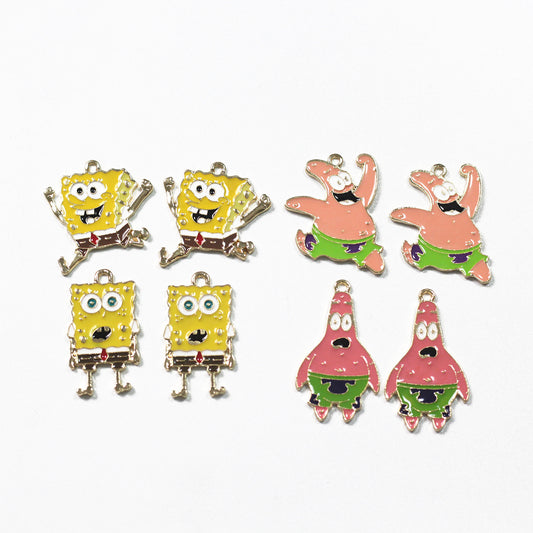 SpongeBob SquarePants Metal Charms Earrings Accessories Pendant Accessories DIY