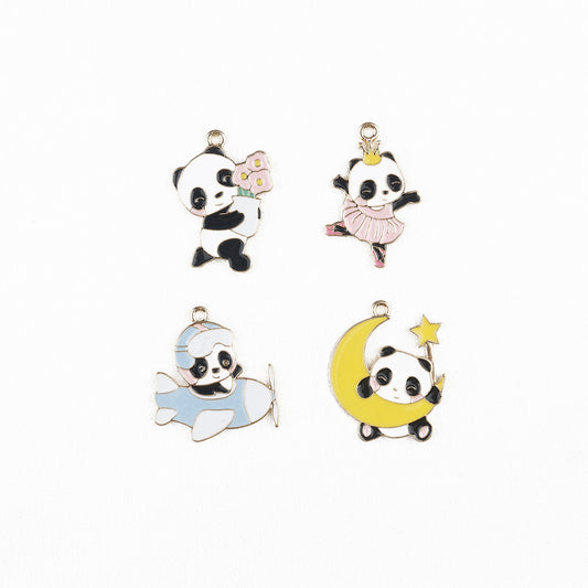 Panda Metal Charms Earrings Accessories Pendant Accessories DIY