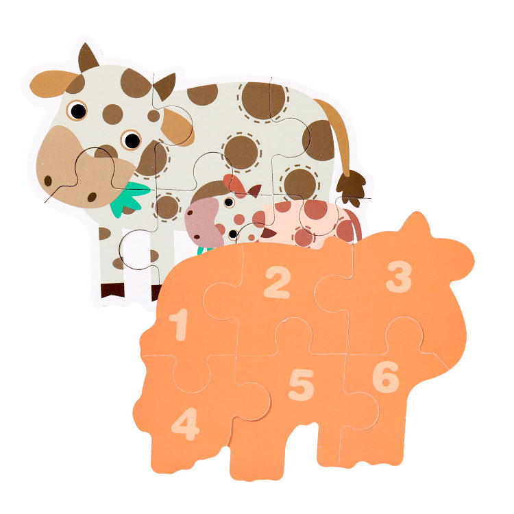 Toddler Toys Farm Animal Puzzles for Kids Ages 2-4 Wooden Puzzles for Toddlers 1-3 with Matching Pictures Inside - Wood Toy for Learning Animals - Gift Educational Game for Boy and Girl 3-5