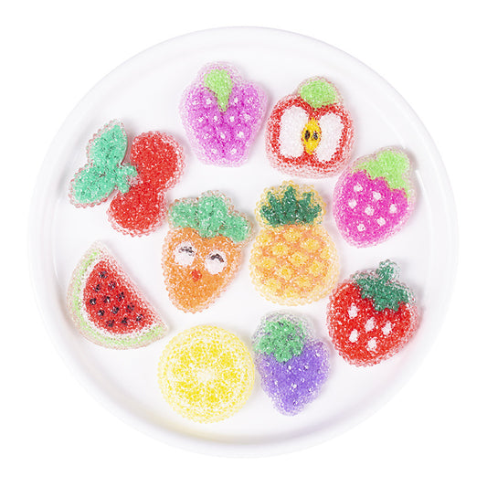 Glitter Fruits Resin Accessories Pineapple, Strawberry